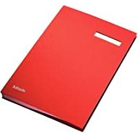 ESSELTE 621062 - Portafirmas fuelle 20 separadores forrado color rojo